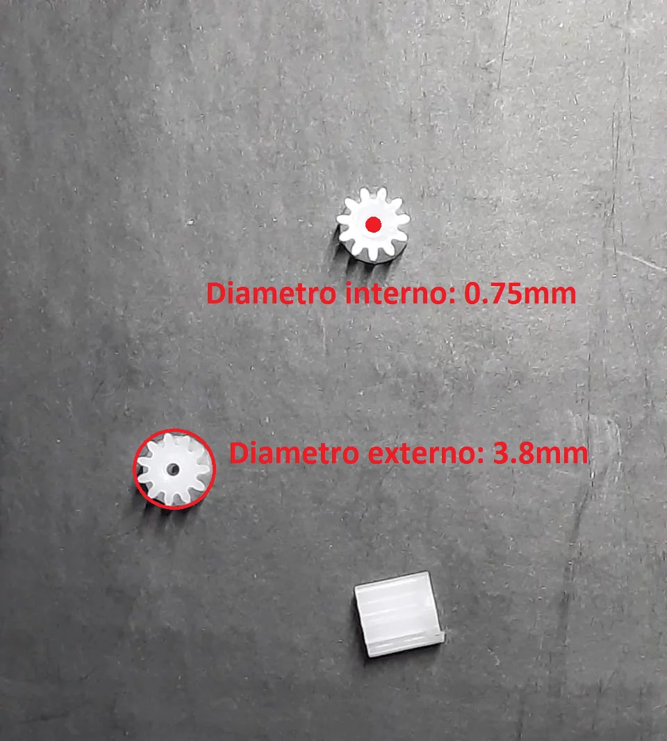 Piñon 11T  eje 0.75mm diametro 3.8mm (1 und)
