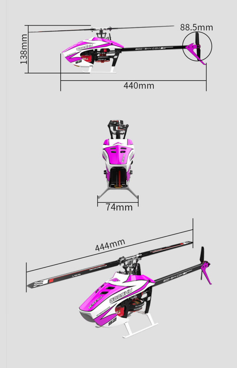 Helicoptero Goosky S2 Max Purple BNF - Imagen 2