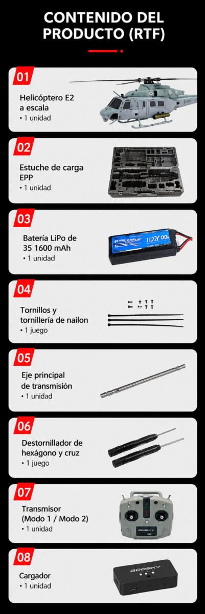 Helicopero Goosky E2-GPS RTF | UH-1Y Venom - Imagen 9